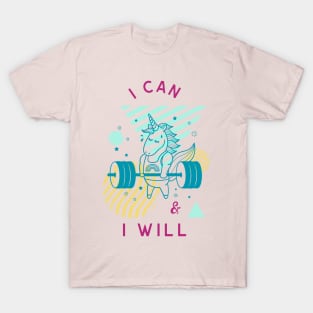 I can and I Will Motivational Unicorn T-Shirt